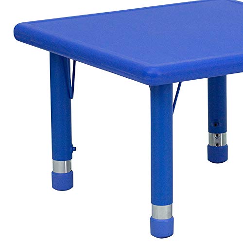 Flash Furniture Wren 24'' Square Blue Plastic Height Adjustable Activity Table #TOP7