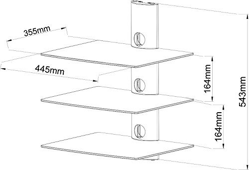 Duronic DS103BB- Triplo ripiano in vetro per
