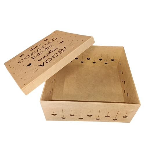 Caixa Em Mdf Corte a Laser Presente Surpresa Dia Dos Namorados Coração Festa na Caixa 25cm x 25cm x