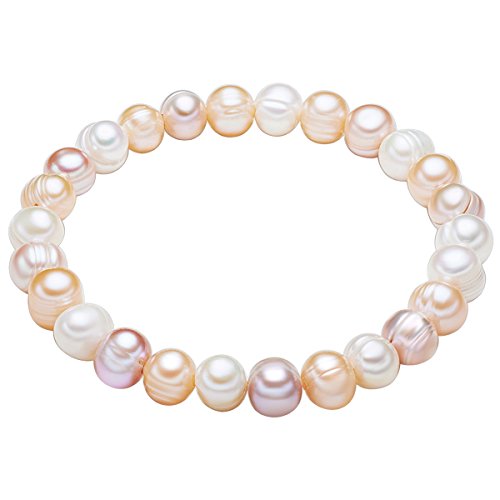 Valero Pearls Bracelet en perles pour Femme en Perle de culture d'eau douce env. 7,0-8,0 mm