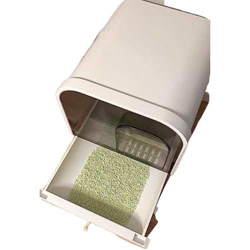 otoye 猫トイレ ドーム型 大型 猫トイレ 省スペース猫トイレ 人気猫トイレ エコフレンドリー猫トイレ 耐久性のある猫トイレ 猫用トイレ本体 システム 引き出し式 猫砂飛散防止 掃除簡単 密閉型 ドア付き 抗菌防臭 猫用品 おしゃれ (ホワイト)