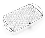 Weber Cesta para Pescado & Verduras, grande (46 x 28 cm), acero inoxidable, ideal para pescado y verduras delicadas, fácil de voltear, apta para lavavajillas - Plata (6471)