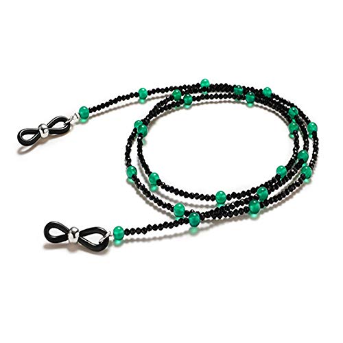 VONSSY Chaînes de lunettes pour femme, lanière de lunettes, porte-chaîne de lunettes, sangle de lunettes de soleil, support de lunettes (vert) Cover