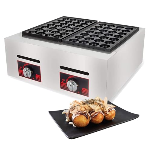 Máquina comercial de bolas de pulpo Takoyaki Maker 56 agujeros 40mm Antiadherente japonés Takoyaki Octopus Ball Maker Restaurante de comida rápida, pequeño restaurante, calle de comedor