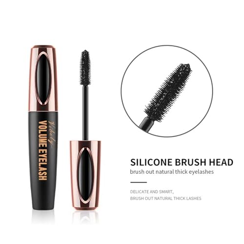 Mascara, 4D silk fiber mascara, extra-long thick mascara, waterproof, sweat-proof, non-smudging and lasting makeup all day (black) - Image 7