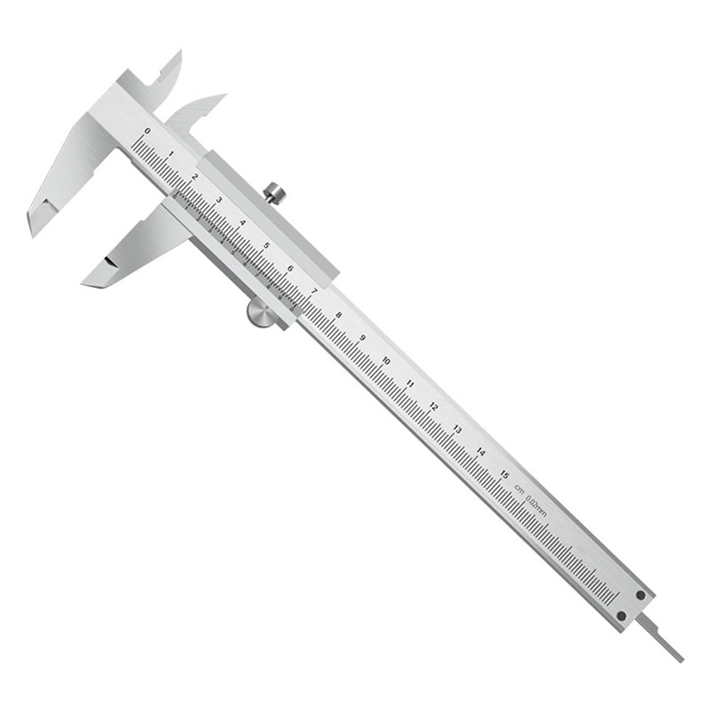 Calibre de acero inoxidable de 002 mm, instrumento de medición mecánico con caja de almacenamiento, diseño de pasatiempos de ingeniería, 150 mm