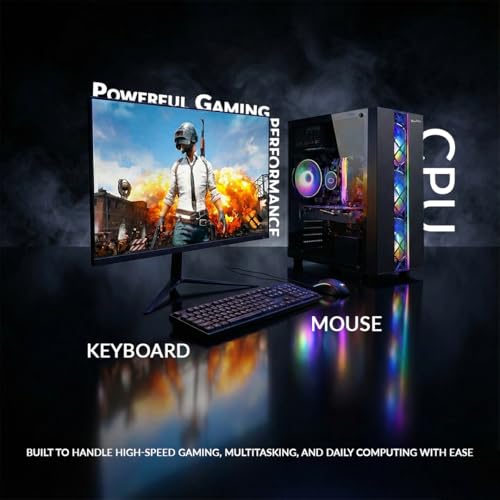 Image of All-in-One Desktop Computer Set with Monitor, Keyboard & Mouse | SSD Storage | Fast & Ready-to-Use PC for Office, Home, Study & Business