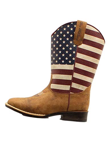 Twister Western Boots Boys Jacob USA Flag Square Multi-Color 446000108