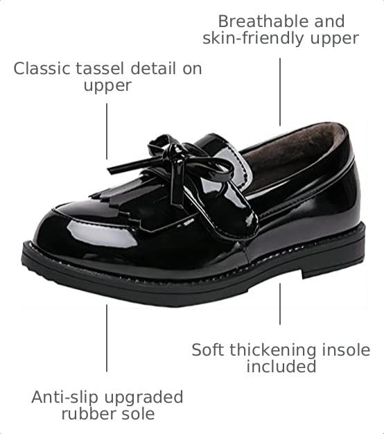 Image of kkdom Girl's Classic Tassel School Uniform Shoes British Style Oxford Shoes