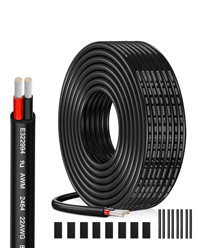 Cable Eléctrico 22 AWG 2 x 0,34 mm² UL2464-10 Metros, 2 Conductores de Cobre Estaño, 300V, Ideal para Iluminación LED Auto, Casa y Aplicaciones Exteriores