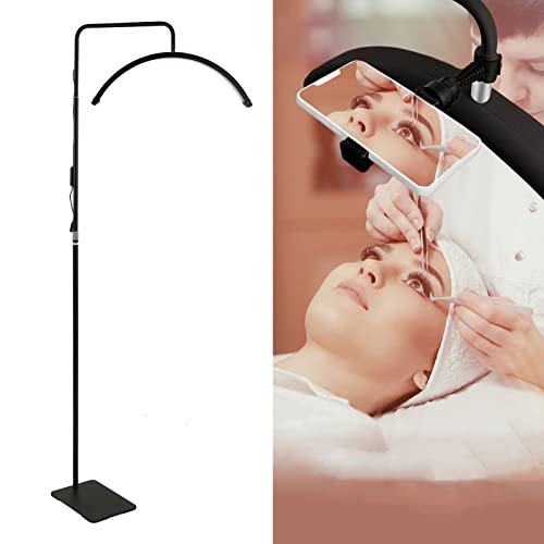 Lâmpada de Piso LED para Cílios, 3200K‑5600K Lâmpada de Anel de Meia-lua Luz para Esteticistas para