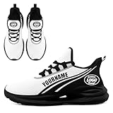 Custom Stylish Sneakers for Men Women Personalized Team Company Gifts Comfortable Unisex Running Tennis Baseball Sports Shoes Black/White