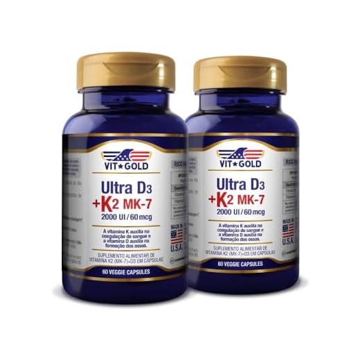 Vitamina K2 60mcg + D3 2.000UI Vitgold Kit 2x 60 Caps