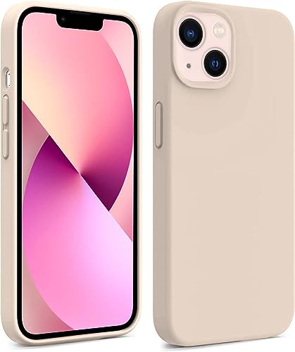 Image of DIZORO Microfiber Candy Case Compatible for iPhone 13 / iPhone 14 6.1 Inch Shockproof Slim Back Cover Liquid Silicone Case - Sand Pink