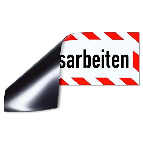 LOHOFOL magnetic sign maintenance work, Rot, 35x11cm - Image 2