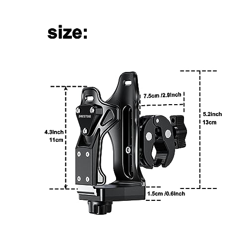 iMESTOU Motorcycle Cup Holder, ATV Water Bottle Holder, Compatible with 50-90 mm Diameter Cups and Drinking Bottles - Image 3