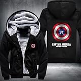 HEDIR Super-héros Épais Sweats à Capuche Chauds pour Capitaine Zipper Sweat-Shirts Coupe-Vent Casual Athletic Jumper Manteaux en Polaire Douce Mode Cordon de Serrage Pullover,D-S