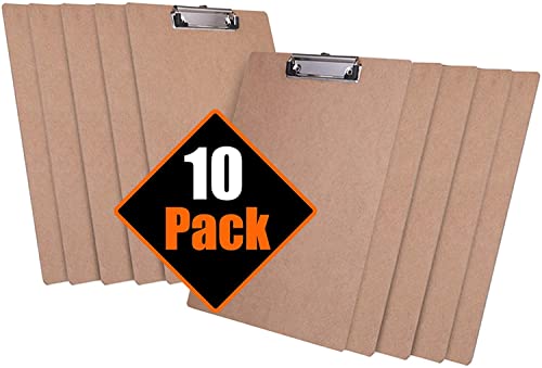 10 Pièces En Bois Porte bloc A4 avec Pince,Planchettes à pince pour Papier d'écriture Memo des Dossiers,Planchettes à Pince Idéal pour le Travail Quotidien