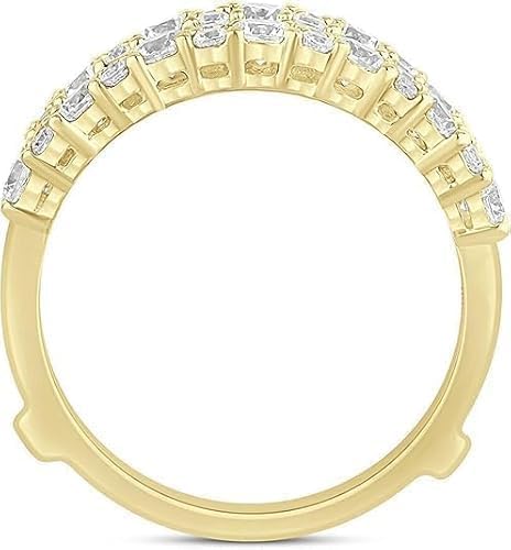 Purvika Jewels 3.00Ct Round Cut Lab Created Diamond Wrap Enhancer Guard Wedding Band Ring, 14K Yellow Gold Finish