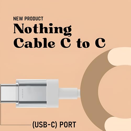Image of 5Amp Type C to C Cable Compatible With Nothing Phone 1, 2, 2A, 2A Plus - Rapid Charging & Data Cable for USB-C Devices, Earbuds, Laptops, Smartphones - White