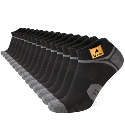 Heatuff 15 Pairs Men’s Ankle Socks Low Cut Thin Casual