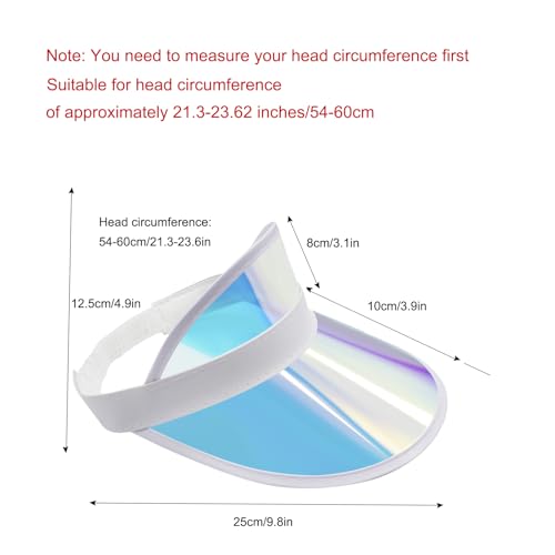 Image of Plastics Clear Sun Visor Hats UV Protection Cap for Sports Outdoor Activities Women Men Adjustable Beach Golf Headwear Tennis Beach Cycle