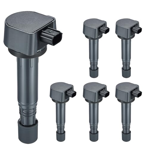 Image of Set of 6 UF624 Ignition Coil Pack Compatible with Acura 10-13 MDX ZDX RDX 3.7L V6 Compatible with Honda 09-15 Pilot Ridgeline 3.5L Replacement 5C1722 2505484797 6732314 30520RN0A01