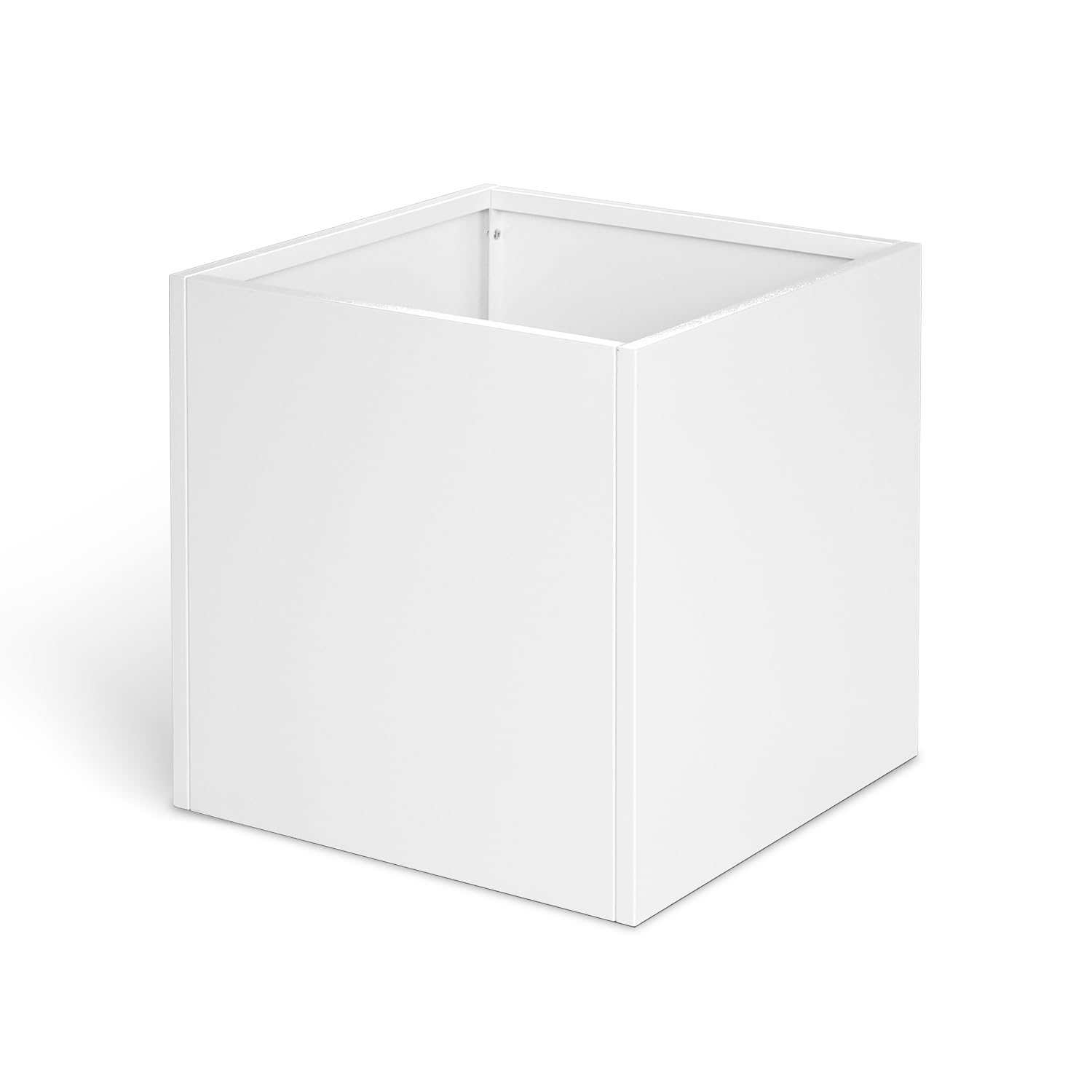 White Steel Planter Square 32 Inch Galvanized