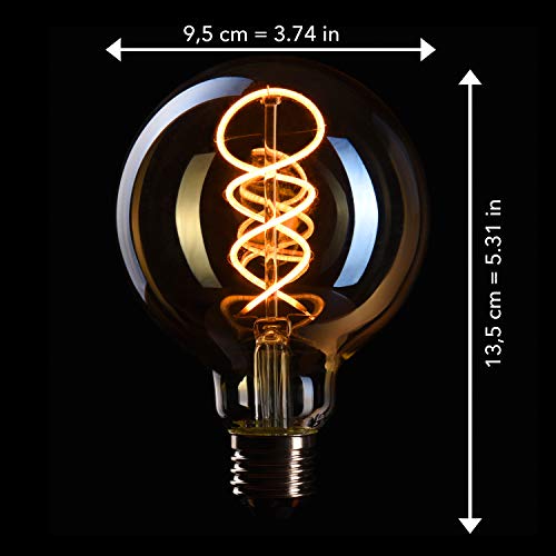 CROWN LED 6x Edison Gloeilamp - E27 lamp - Dimbare lamp - 4 W, Warm Wit 230 V, EL19 - Vintage Lamp in Retro/Antieke Look… - Afbeelding 5