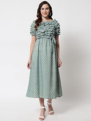Image of FUNDAY FASHION Women Frill Maxi Dress /Women's Synthetic A-Line Floral Maxi Dress