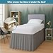 Dorm Bed Skirt, Twin XL 32 Inch Drop, Extra Long Ruffled with Split Corner, College Room Essentials, Space Grey