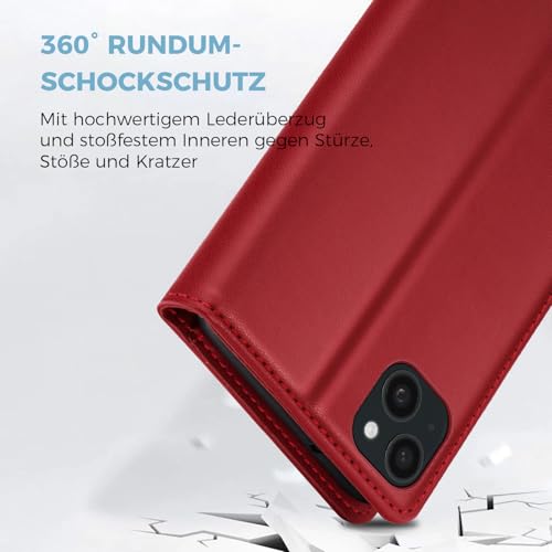 Étui housse protection RFID cuir PU premium pour iPhone 15 antichoc