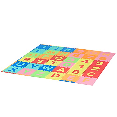 HOMCOM 60-teilige Kinder Puzzlematte Spielmatte Kinderspielteppich Spielteppich für Baby & Kinder...