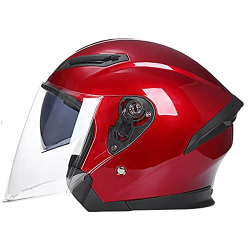 Casco abierto de moto homologado estilo jet retro con doble visera ligera