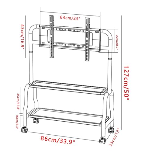 Soporte móvil para TV universal con ruedas, rotación 360° miniatura 5