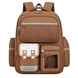 Mochila juvenil Escolar Grande Espaço Notebook Resistente (Marrom)