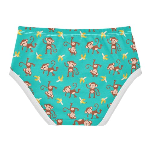 Girls' Underwear Cartoon Monkey Banana Cotton Stretch Comfort Toddler Panties2