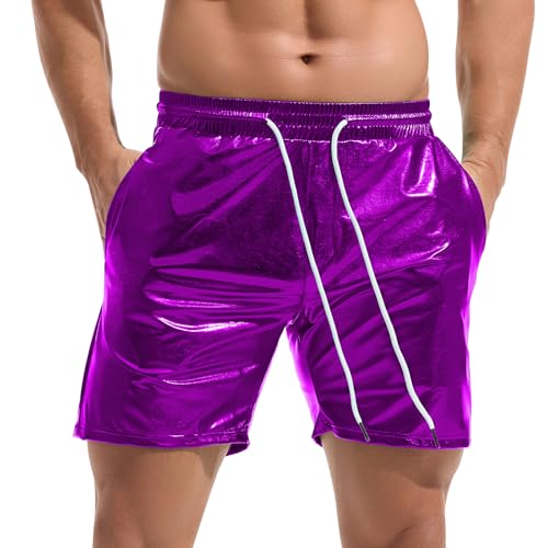 Short en métal brillant homme pour enflammer la piste de danse disco