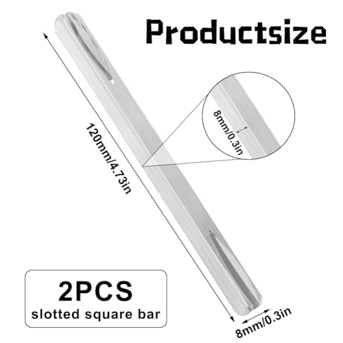 Beatific Pack of 2 Door Handle Spindle Rod, Square Pin 8 mm x 120 mm, Galvanised Steel Replacement Square Pin, Door Fitting - Image 3