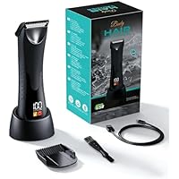 Body Trimmer Men - Waterproof Pubic Hair Trimmer for Men with Ceramic Blade Heads, Ball Shaver for Private Parts, LED Light & Display, Body Shavers Groomer for Wet & Dry Use