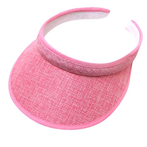 KUKICAT Woman Femmes Homme Visière Chapeau Mode Anti-Soleil Plage Visiere Casquette Respirant et Absorbant La Transpiration Golf Sports Visière UV-Protection UV UPF 50+, Rose, Taille unique Cover