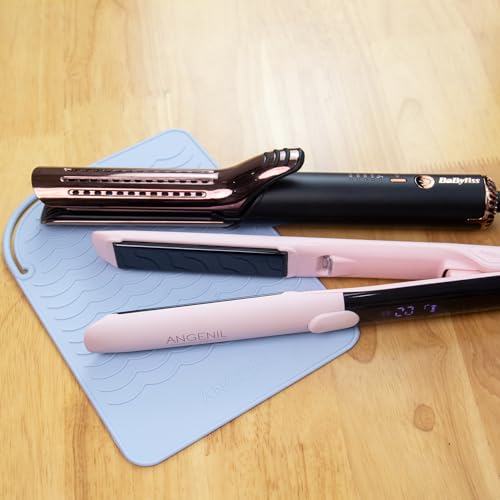 Image of ANGENIL Heat Resistant Silicone Mat for Hair Tools - Counter Mat Pad Cover for Curling Irons, Flat Irons, and Hair Straighteners (9 inch x 6.5 inch)