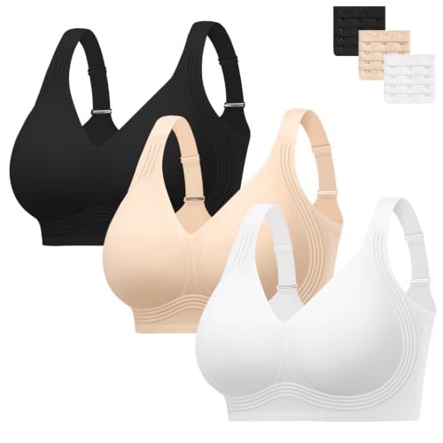 Image of HBselect Jelly Bras for Women No Underwire Plus Size Wireless Seamless Bras