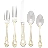 Oneida Golden Mandolina 45 Piece Fine Flatware Set, Service for 8, 18/10 Stainless Steel, Silverware Set, Dishwasher…