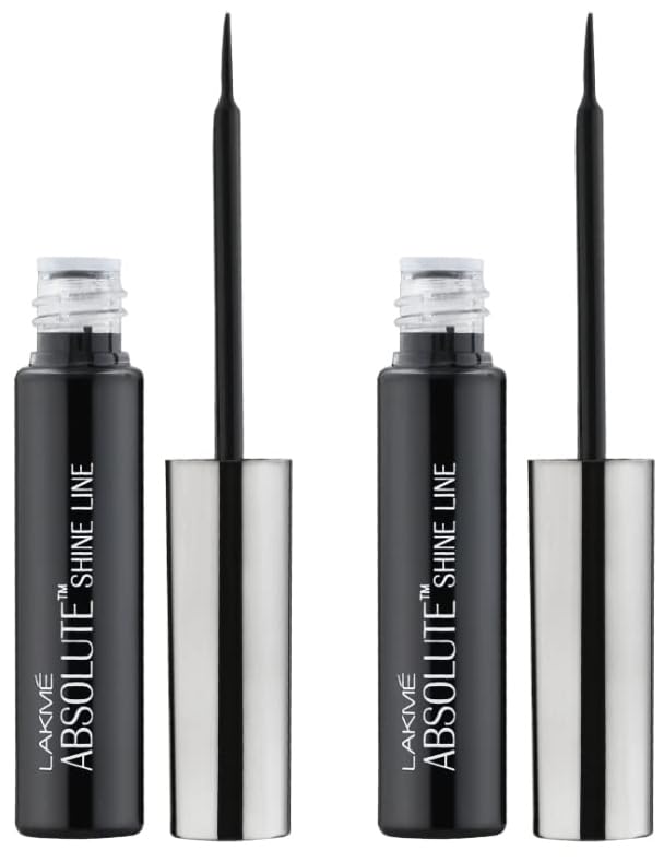 LAKMÉ Absolute Shine Liquid Eye Liner, Black, Long Lasting Shimmery Liner For A Glossy Finish - Smudge Proof Eye Makeup Gel, Does Not Fade, 4.5 Ml (Pack Of 2)-image-43