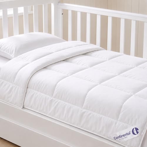Continental Bedding Toddler Comforter Down Alternative Duvet Insert 100% Cotton Shell Lightweight Breathable Blanket for Crib and Toddler Bed 33x42