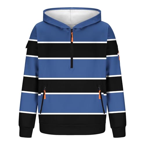 Men's Color Bolck Half Zip Hoodies Pullover Workout Tactical Sweatshirt Stylish Streetswear with Zipper Pockets3