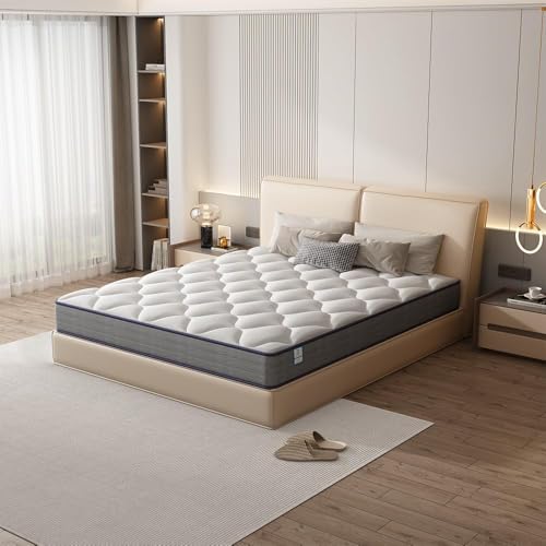 TEENO Matelas 140x190 cm Ressorts Ensaches, Matelas à mémoire de...