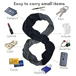 elzama Travel Scarf 2 Hidden Zipper Pocket for Women, Infinity Loop Scarf with Double Zip Pockets, Neck Wrap, Dual Color - Image 3