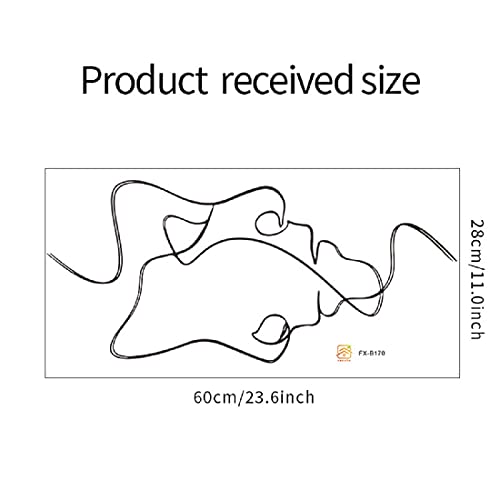 Minimalist Couple Face Line Art Wall Decals Aesthetic Black And White Women And Man Abstract Art Person Sticker For Bedroom Living Room Apartment Store Decor #TOP5